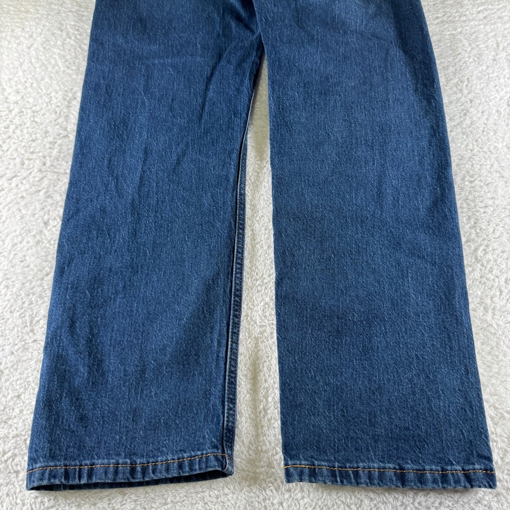 Men's Size 34x30 Levi 505 Regular Fit Denim Blue Jeans Medium Dark Wash Stretch - Picture 10 of 11